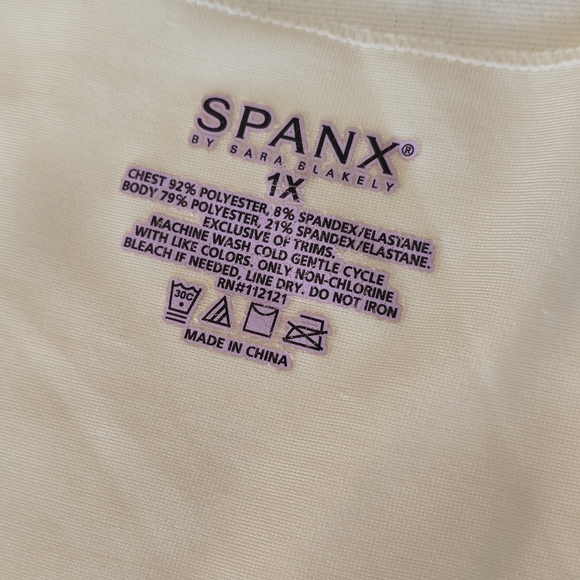 SPANX Hide & Sleek Shapewear Tank Lace Hem Scoop Neck Cream 1X - Picture 2 of 11